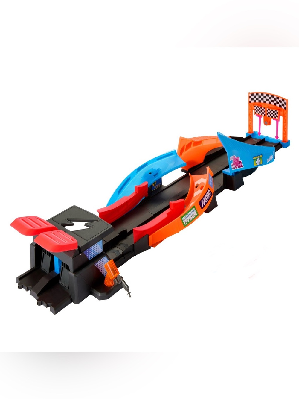 disney pixar cars glow racers launch & criss-cross playset